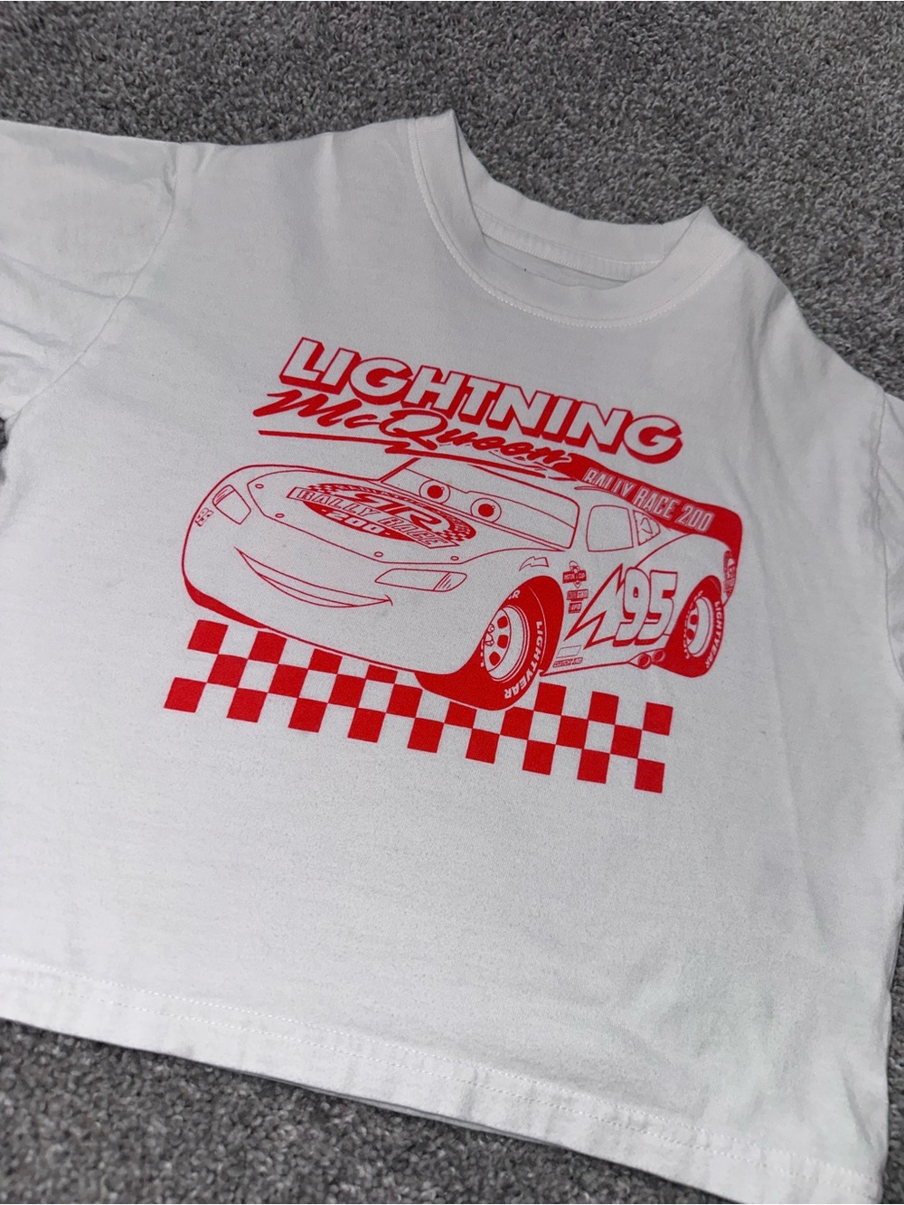 Lightning McQueen White & Red Kids Graphic Tee